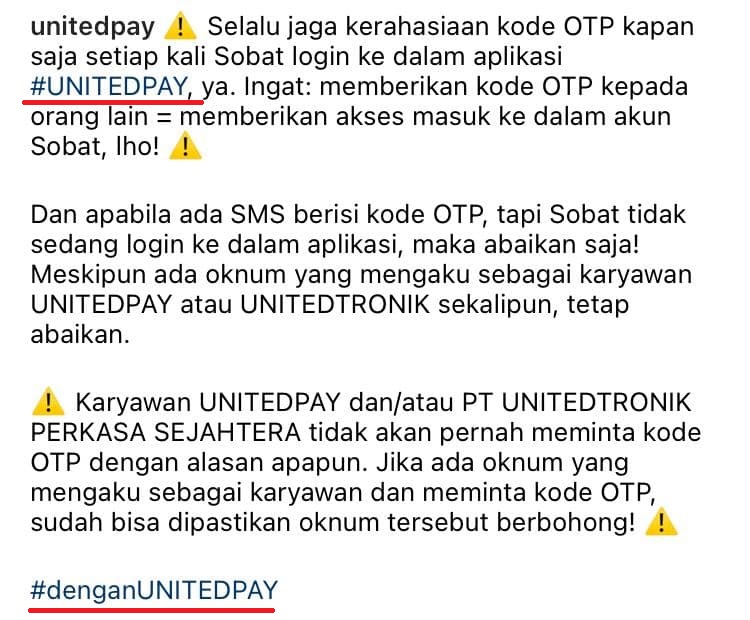 Contoh penggunaan hashtag Instagram