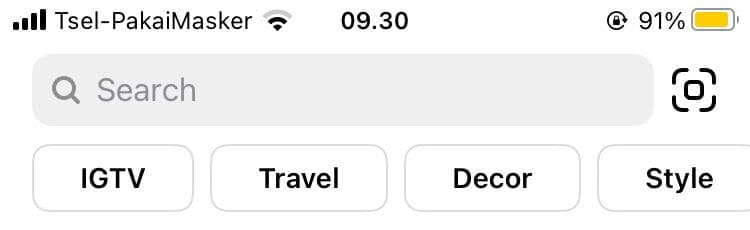 Kolom pencarian dalam Instagram