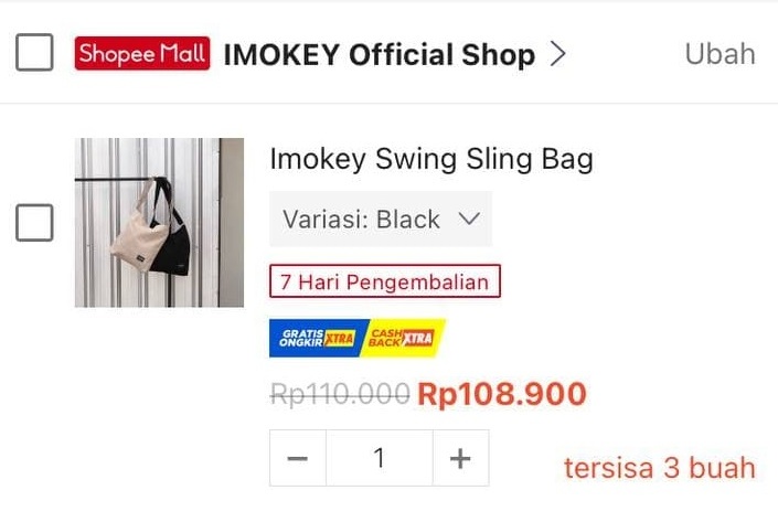 Notifikasi jumlah stok barang