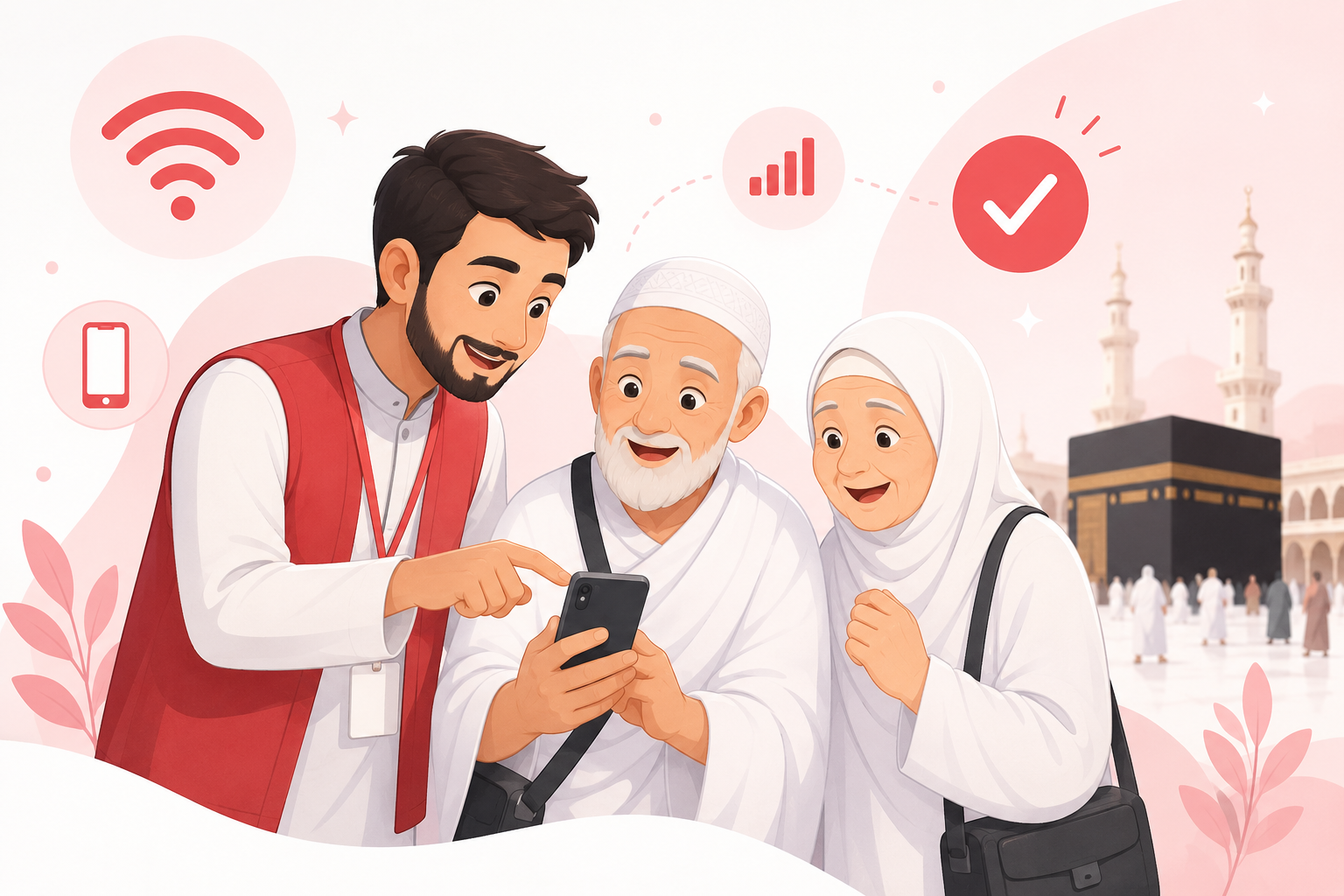 Cara Membantu Jamaah Lansia Menggunakan Internet di Tanah Suci